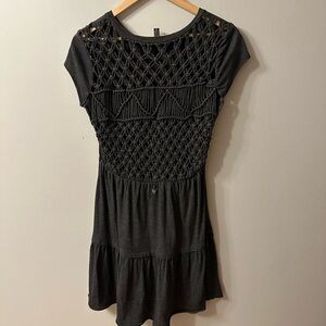 Billabong dress dark grey crochet back size S